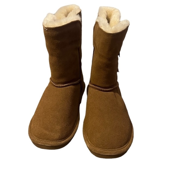 BearPaw Shoes - Bearpaw Abigail brown suede Mid Calf boots sheepskin & wool lining women's 8